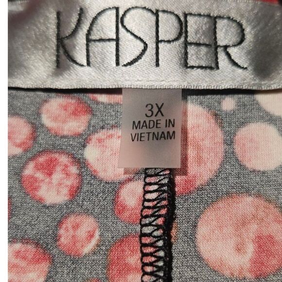 KasperโPlus Size Midi Crimson Cream Multi-Color Printed Skirt 3X - Picture 7 of 10